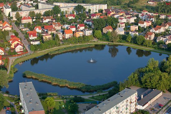 Bartoszyce. Jezioro Miejskie. EU, Pl, warm-maz. Lotnicze.